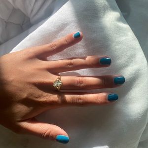 green stone homemade wire ring